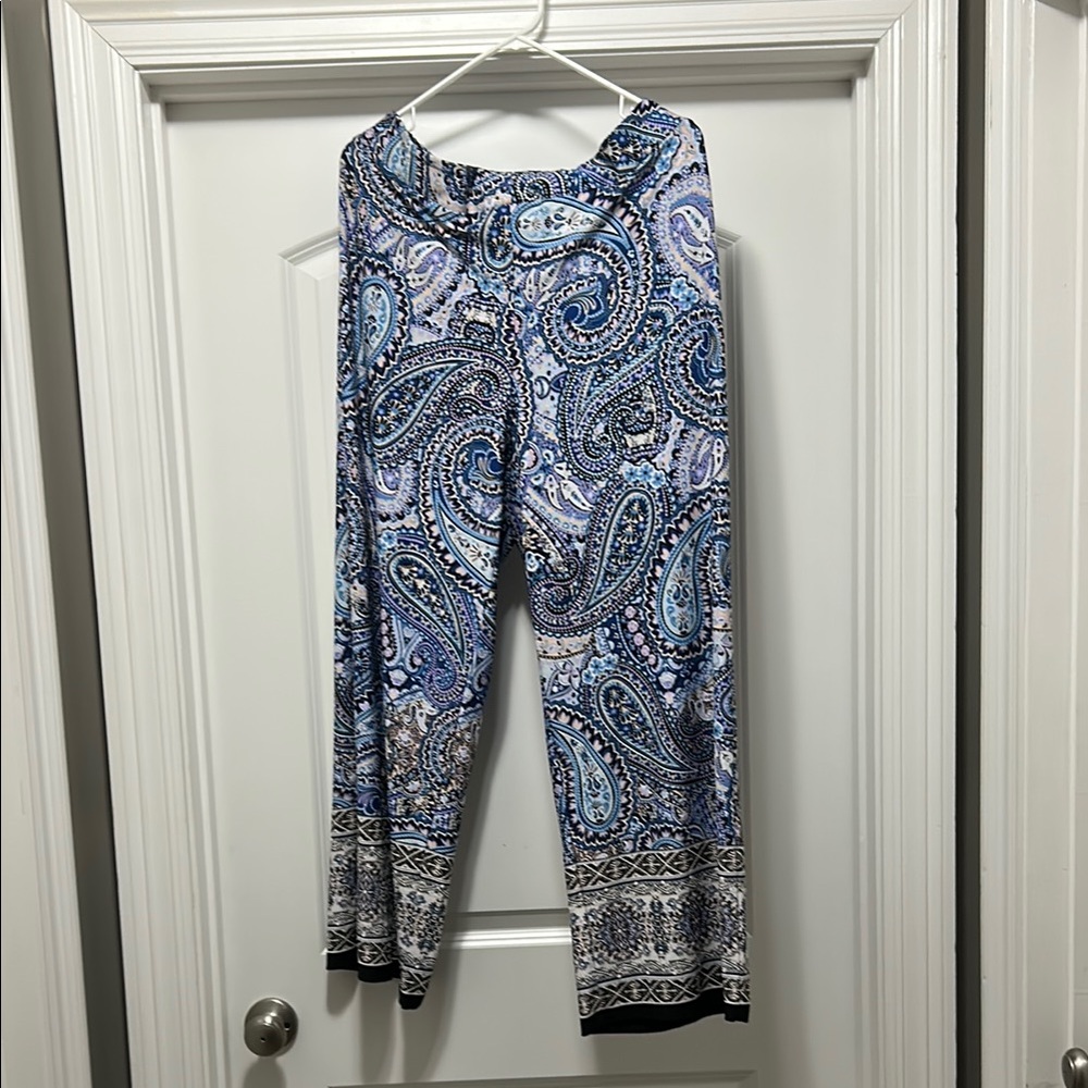 Paisley Print Wide-Leg Pants